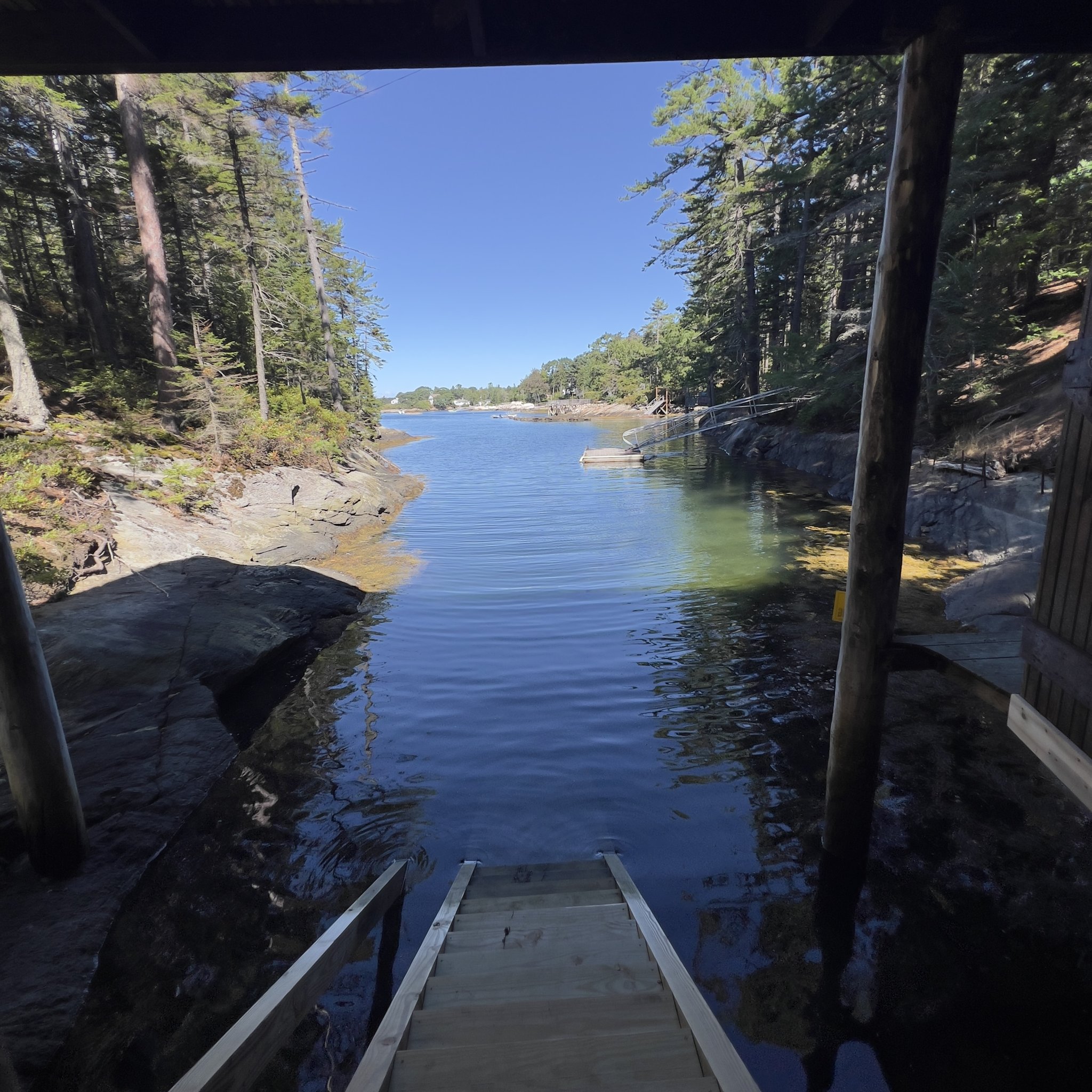 Launch your kayaks from the lower level or the float